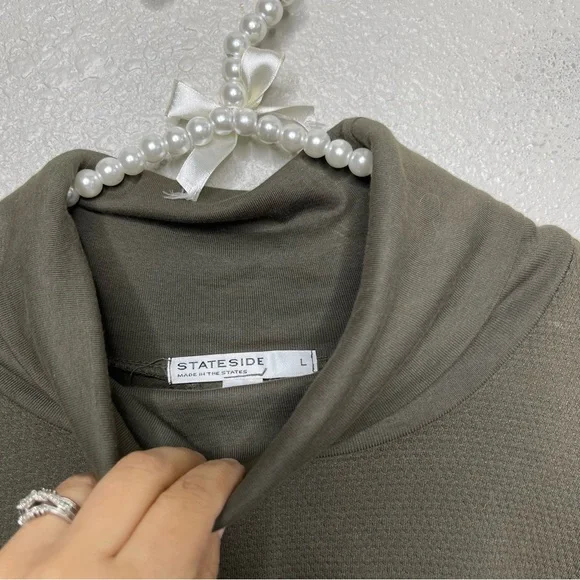 Anthropologie Stateside Bente Cowl Neck 3/4 Sleeve Pullover Sweater Size Large - Picture 4 of 12